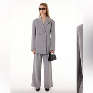 Forever 21 Light Gray Double-Breasted Blazer